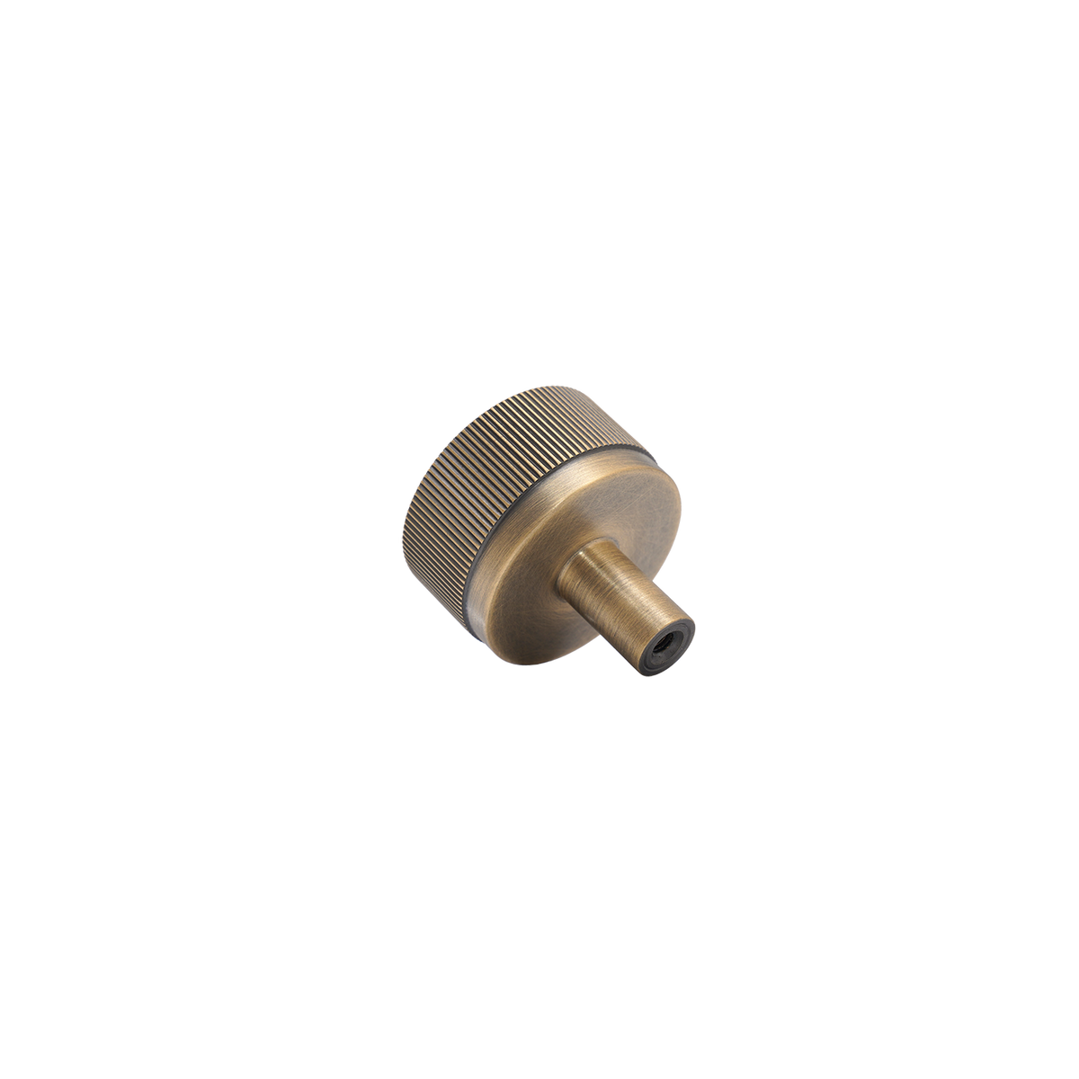 Momo Bellevue Lined Knob Solid Brass 35mm in Dark Brushed Brass - finish and profile close-up