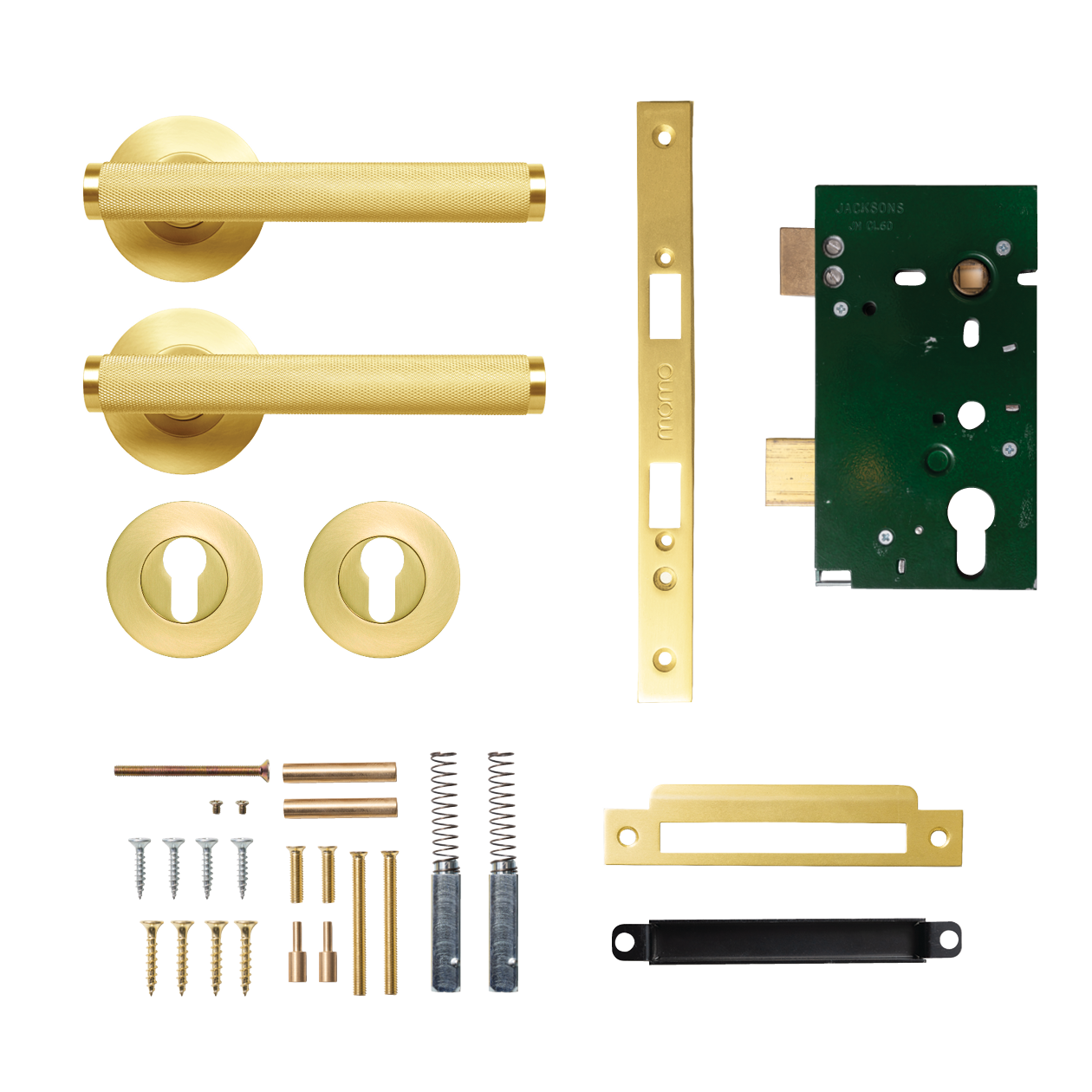 Momo Bellevue Solid Brass Knurled Lever Entrance Set In