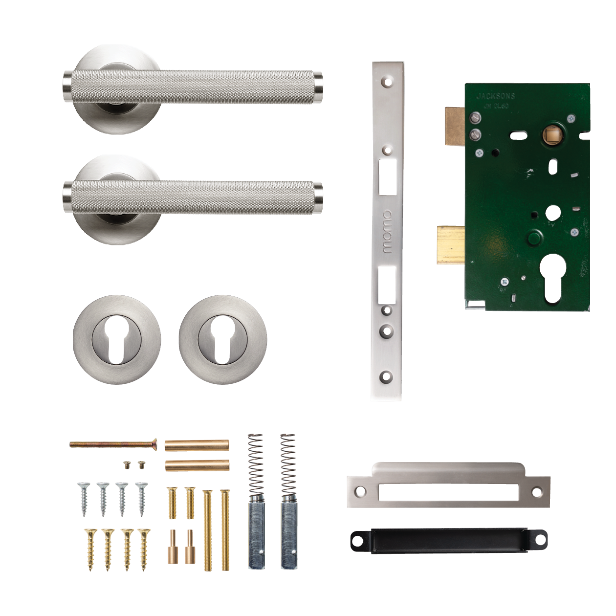 Momo Bellevue Solid Brass Knurled Lever Entrance Set In