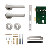 Momo Bellevue Solid Brass Knurled Lever Entrance Set In