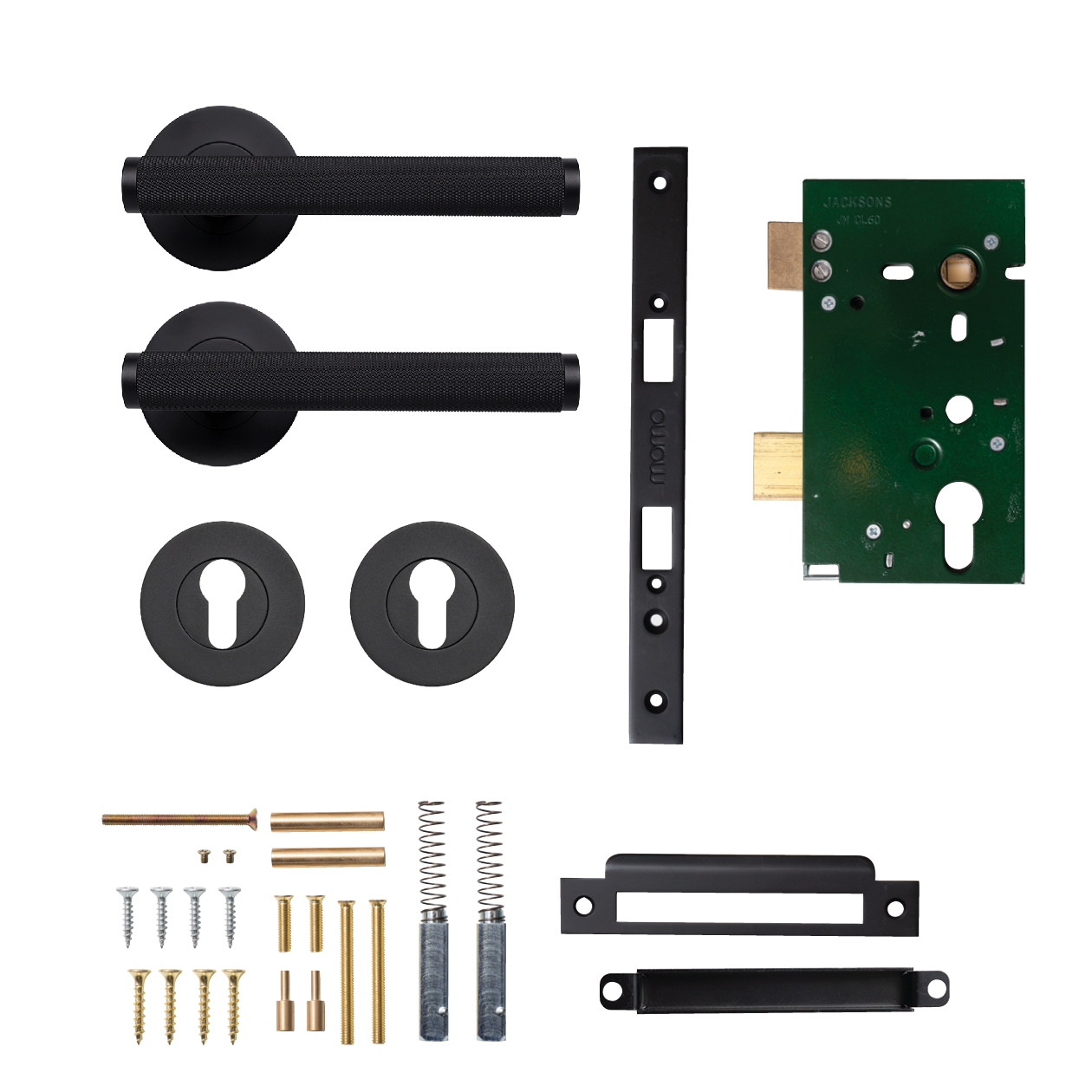 Momo Bellevue Solid Brass Knurled Lever Entrance Set In