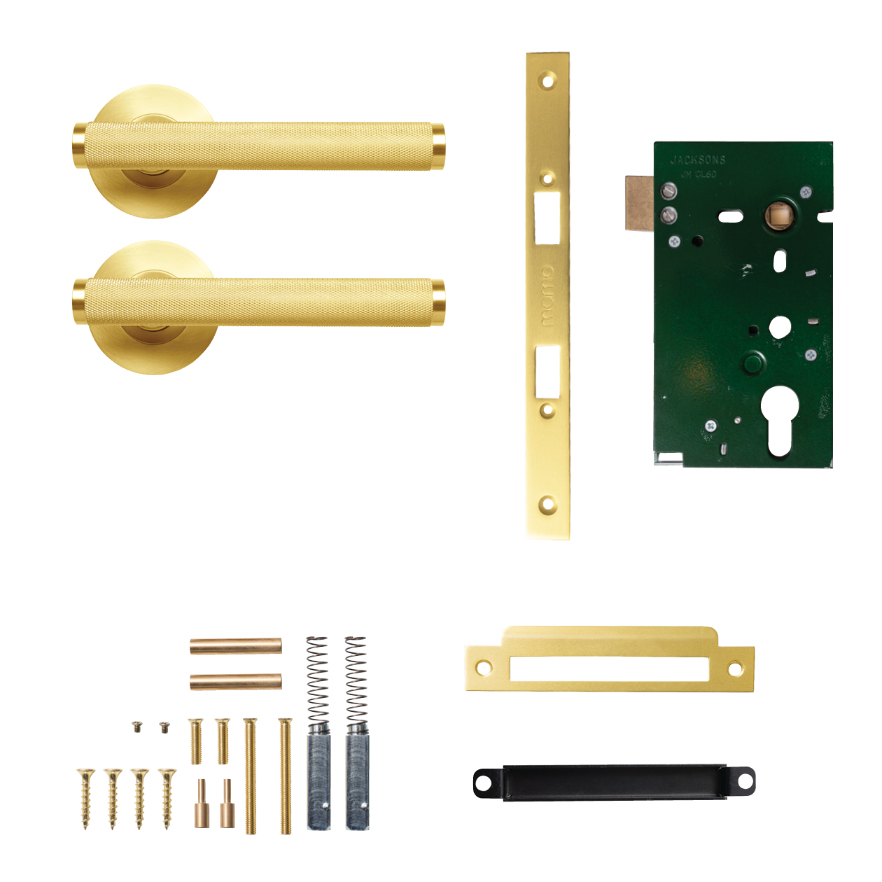 Momo Bellevue Solid Brass Knurled Mortice Lock Passage Lever Set In