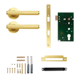 Momo Bellevue Solid Brass Knurled Mortice Lock Passage Lever Set In