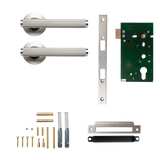 Momo Bellevue Solid Brass Knurled Mortice Lock Passage Lever Set In