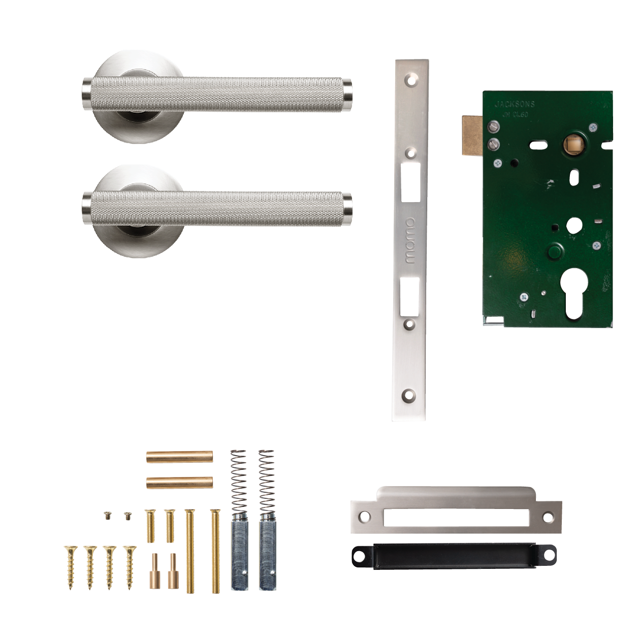 Momo Bellevue Solid Brass Knurled Mortice Lock Passage Lever Set In
