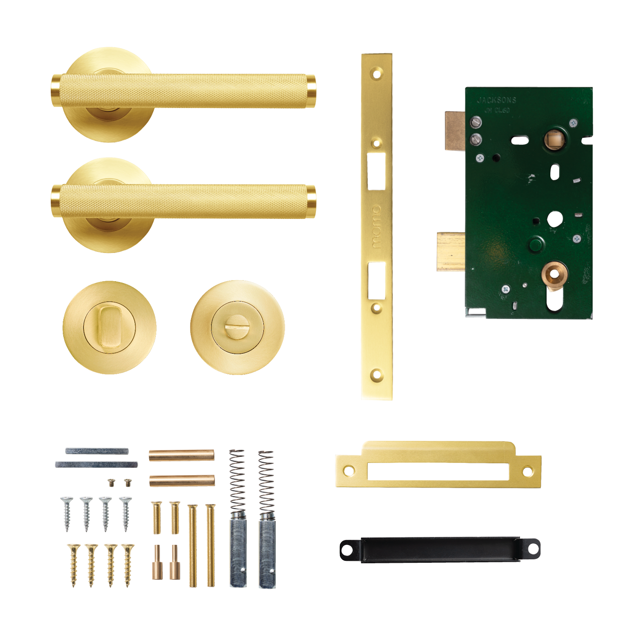 Momo Bellevue Solid Brass Knurled Mortice Lock Privacy Lever Set In