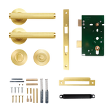 Momo Bellevue Solid Brass Knurled Mortice Lock Privacy Lever Set In