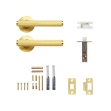 Momo Bellevue Solid Brass Knurled Tubular Latch Passage Lever Set In