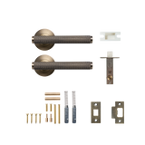 Momo Bellevue Solid Brass Knurled Tubular Latch Passage Lever Set In