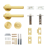 Momo Bellevue Solid Brass Knurled Tubular Latch Privacy Lever Set In
