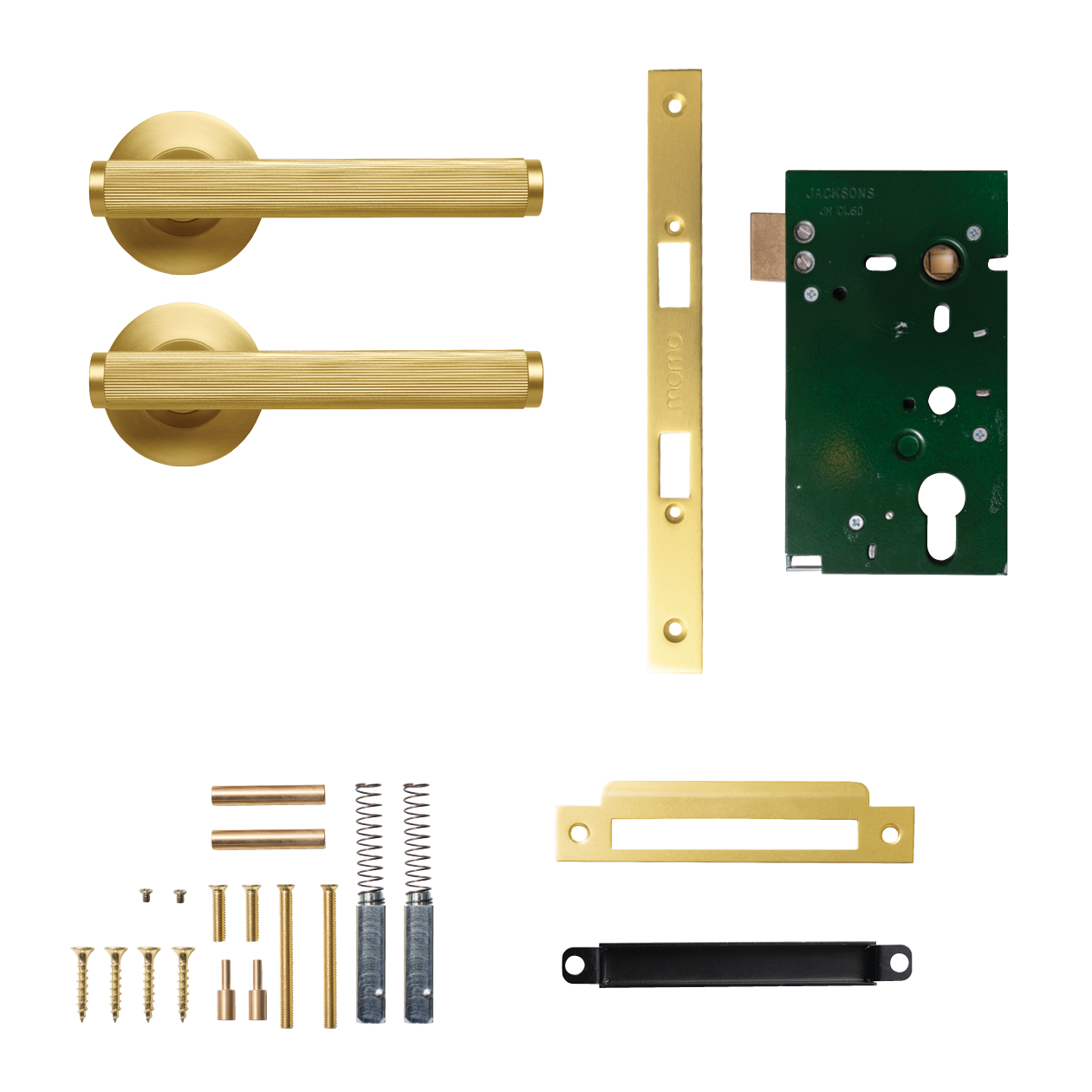 Momo Bellevue Solid Brass Lined Mortice Lock Passage Lever Set In