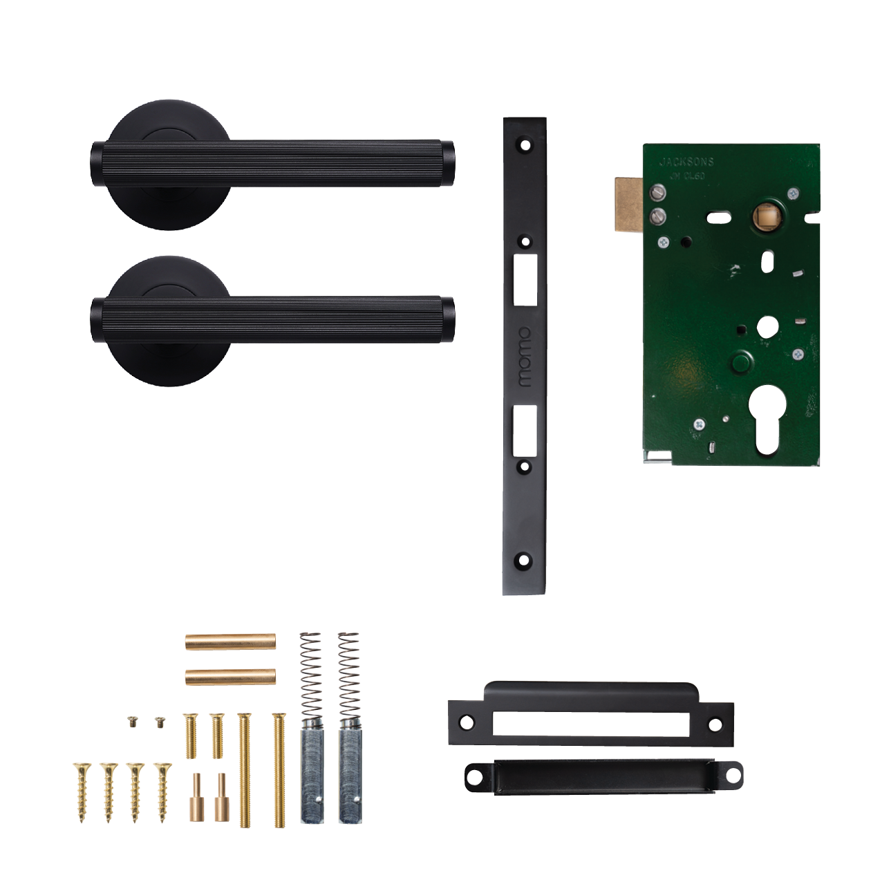 Momo Bellevue Solid Brass Lined Mortice Lock Passage Lever Set In