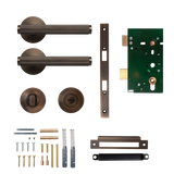Momo Bellevue Solid Brass Lined Mortice Lock Privacy Lever Set In