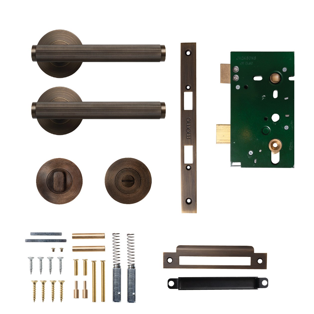 Momo Bellevue Solid Brass Lined Mortice Lock Privacy Lever Set In