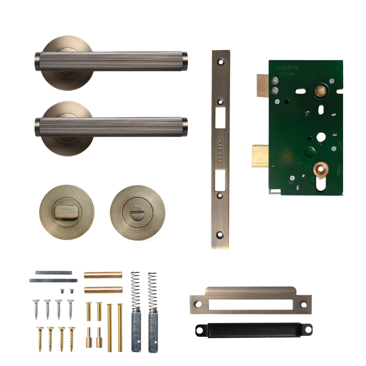 Momo Bellevue Solid Brass Lined Mortice Lock Privacy Lever Set In