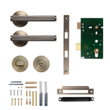 Momo Bellevue Solid Brass Lined Mortice Lock Privacy Lever Set In