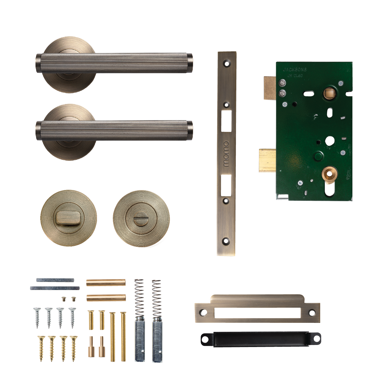 Momo Bellevue Solid Brass Lined Mortice Lock Privacy Lever Set In