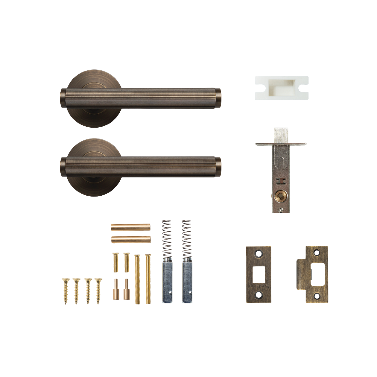 Momo Bellevue Solid Brass Lined Tubular Latch Passage Lever Set In