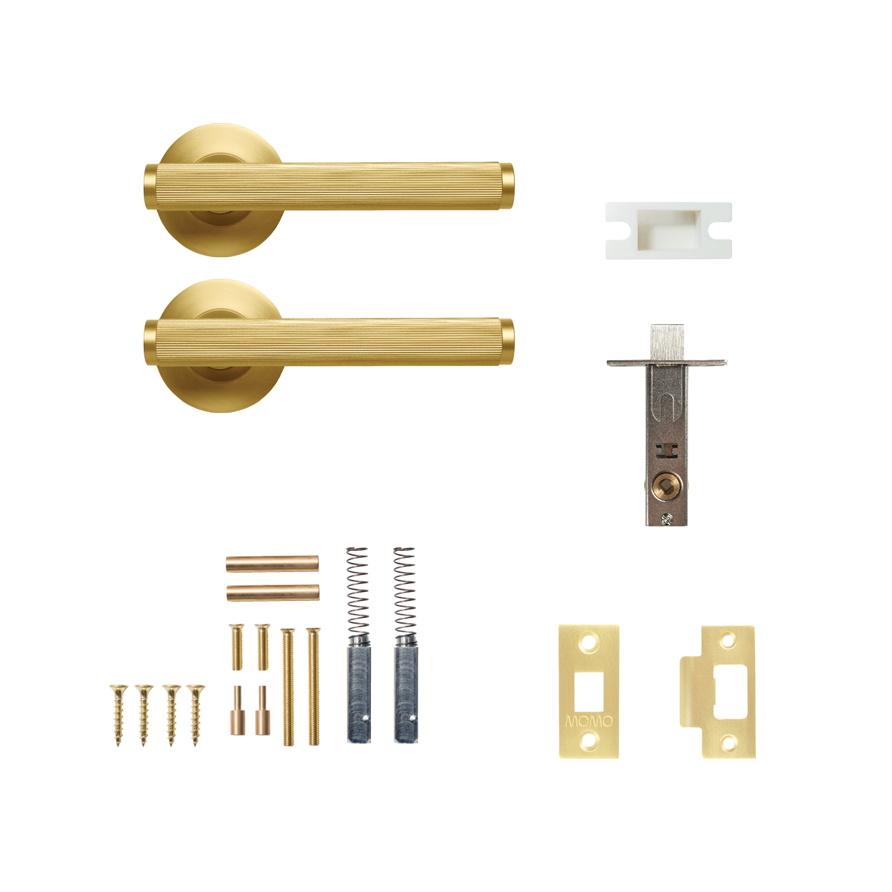 Momo Bellevue Solid Brass Lined Tubular Latch Passage Lever Set In