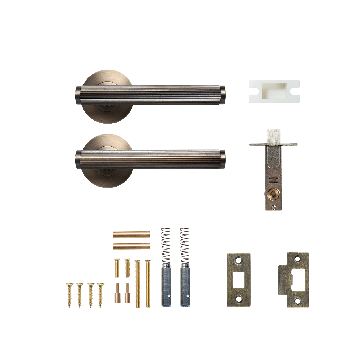 Momo Bellevue Solid Brass Lined Tubular Latch Passage Lever Set In