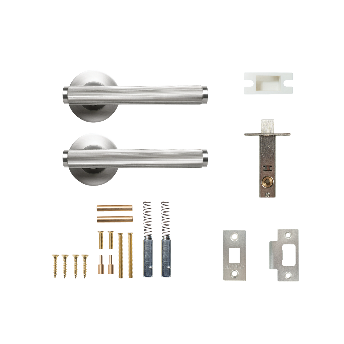 Momo Bellevue Solid Brass Lined Tubular Latch Passage Lever Set In