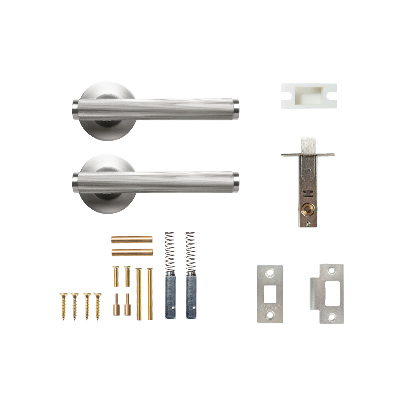 Momo Bellevue Solid Brass Lined Tubular Latch Passage Lever Set In