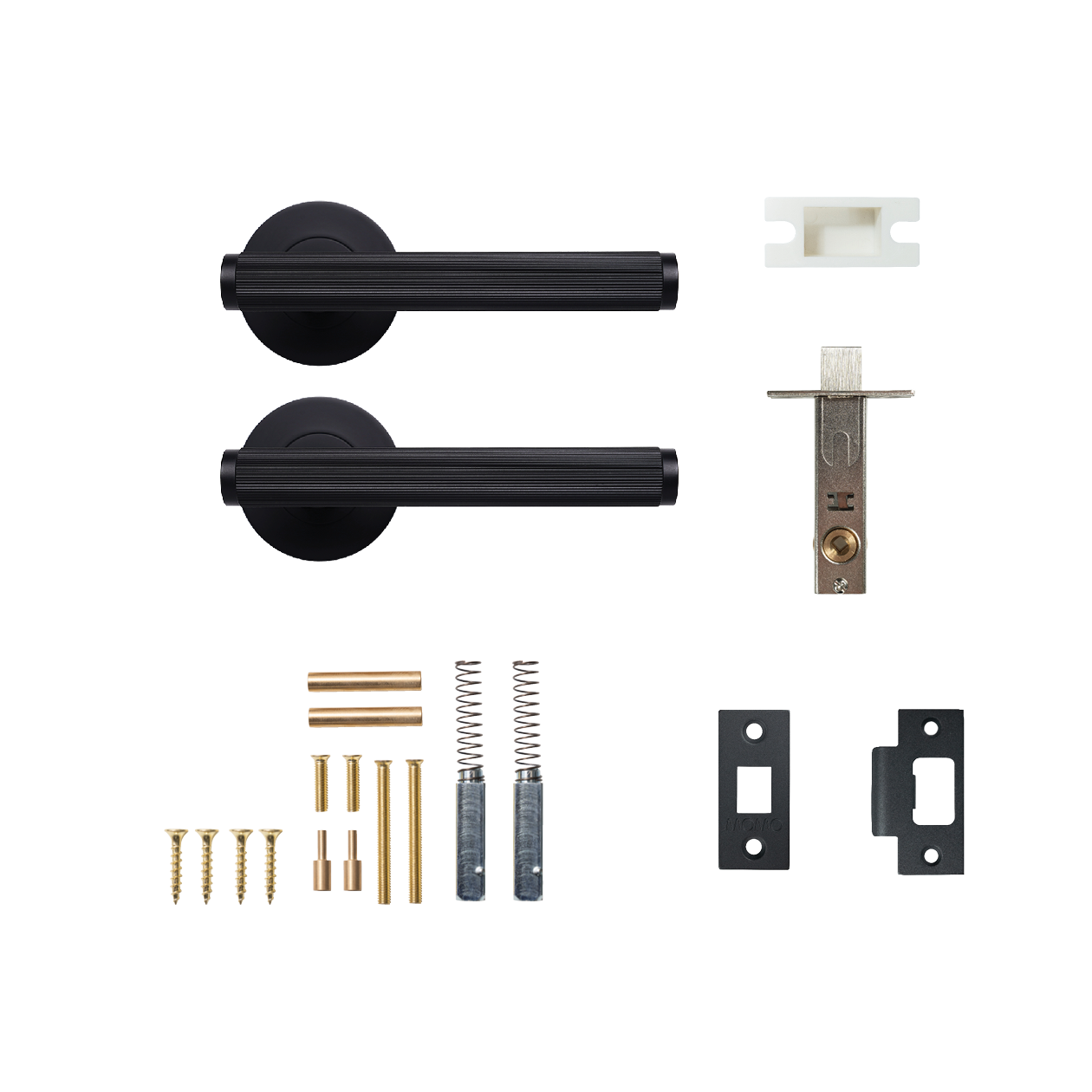Momo Bellevue Solid Brass Lined Tubular Latch Passage Lever Set In