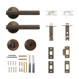Momo Bellevue Solid Brass Lined Tubular Latch Privacy Lever Set In