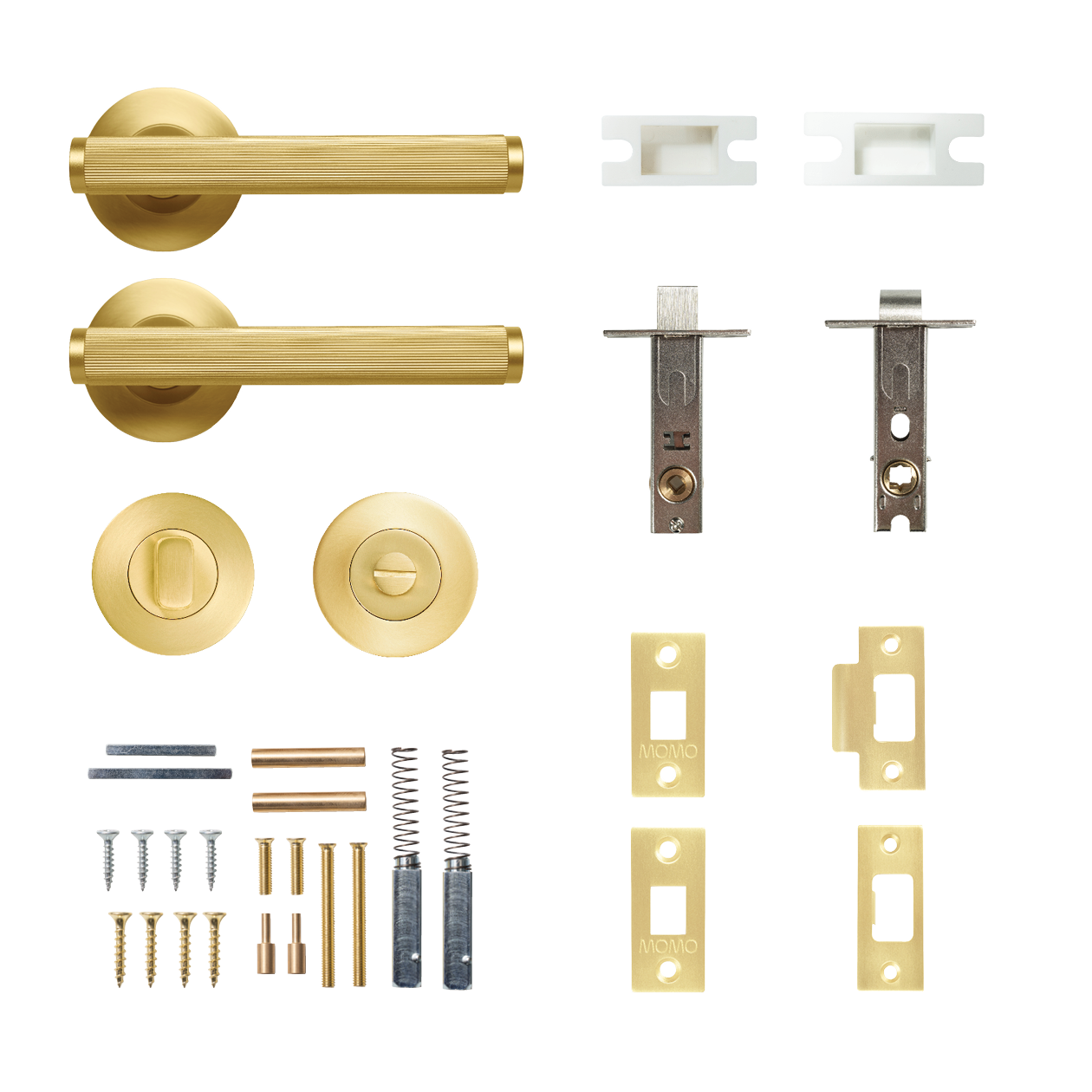 Momo Bellevue Solid Brass Lined Tubular Latch Privacy Lever Set In
