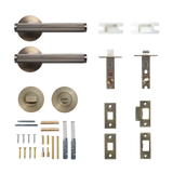 Momo Bellevue Solid Brass Lined Tubular Latch Privacy Lever Set In
