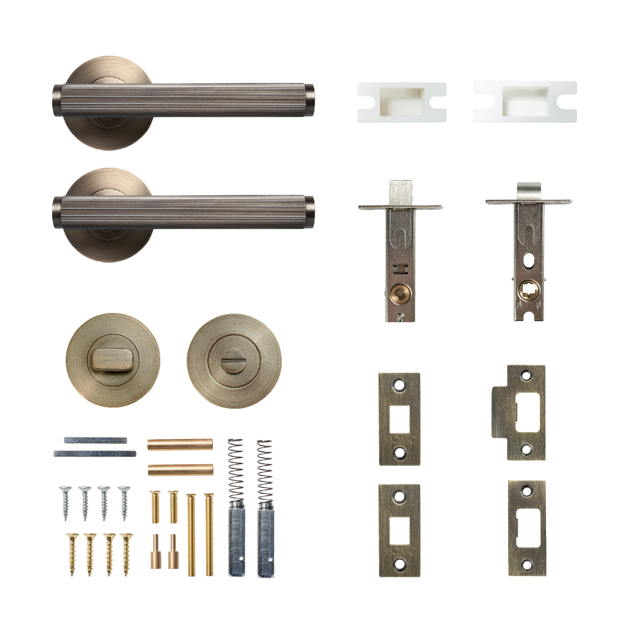 Momo Bellevue Solid Brass Lined Tubular Latch Privacy Lever Set In