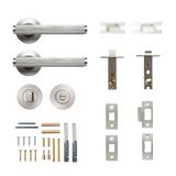 Momo Bellevue Solid Brass Lined Tubular Latch Privacy Lever Set In