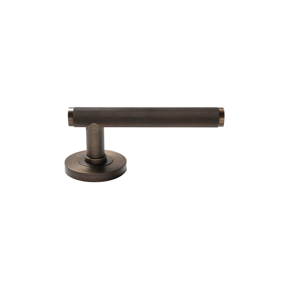 Momo Bellevue Solid Brass Knurled Tubular Latch Privacy Lever Set In