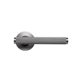 Momo Bellevue Solid Brass Knurled Tubular Latch Privacy Lever Set In