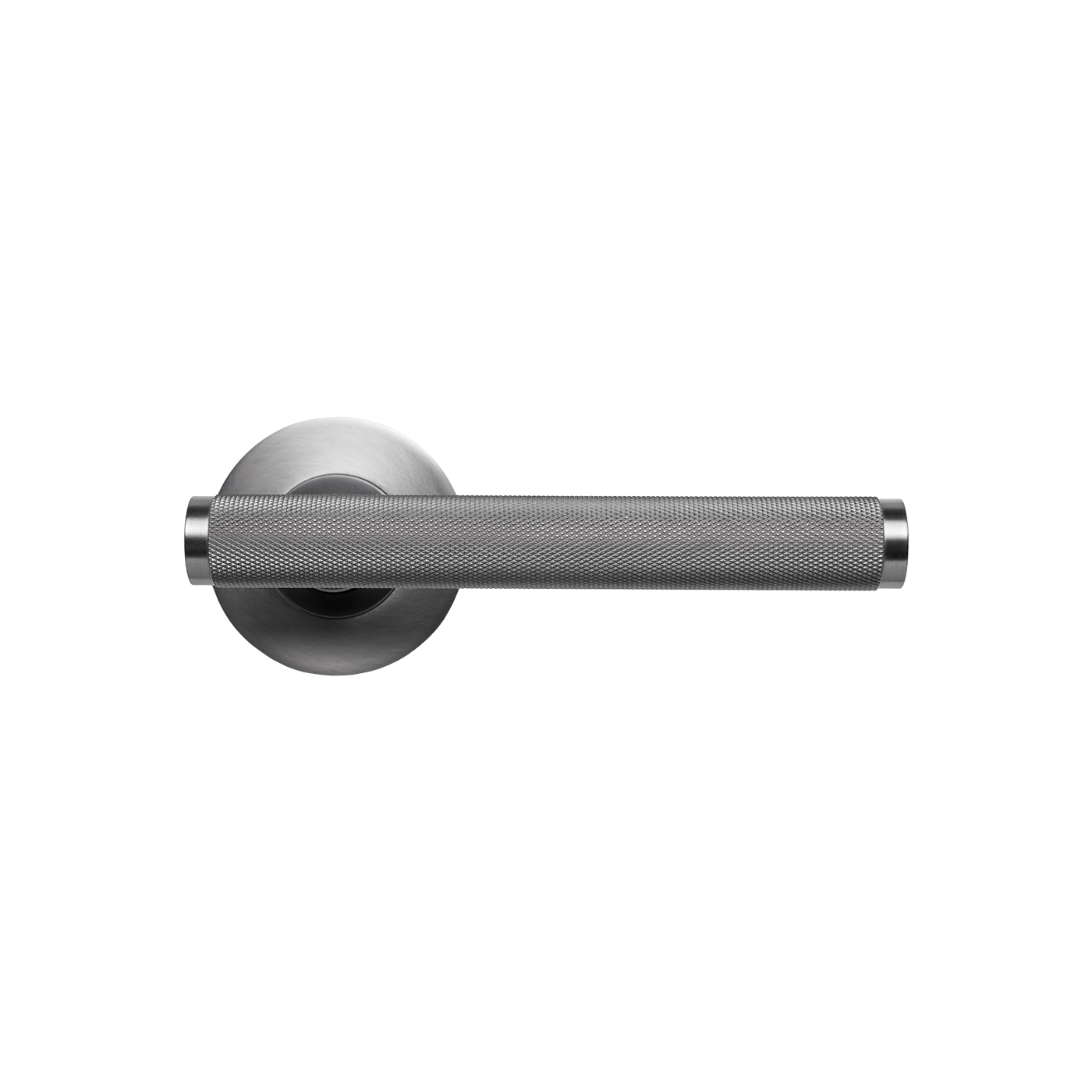 Momo Bellevue Solid Brass Knurled Tubular Latch Privacy Lever Set In