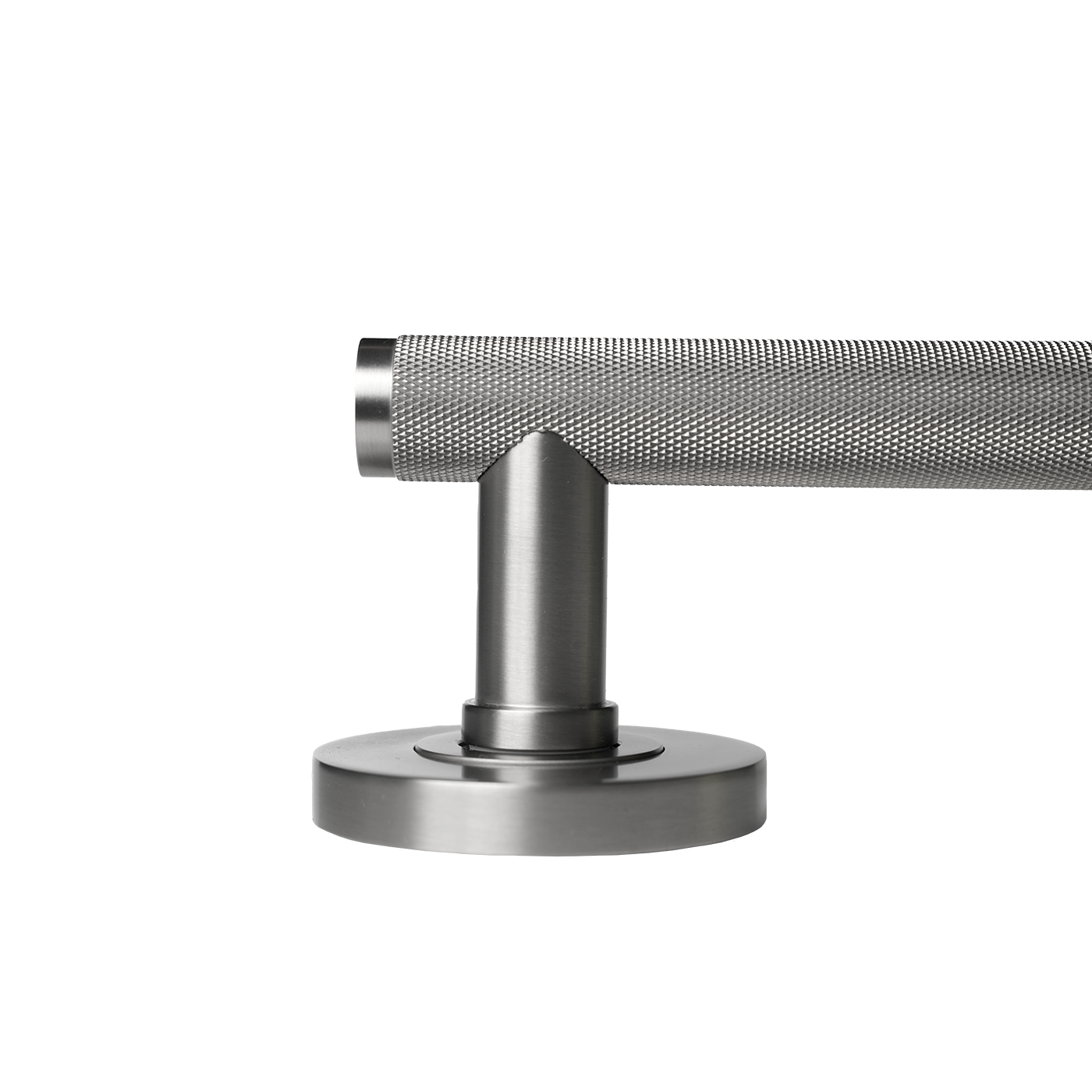 Momo Bellevue Solid Brass Knurled Tubular Latch Privacy Lever Set In