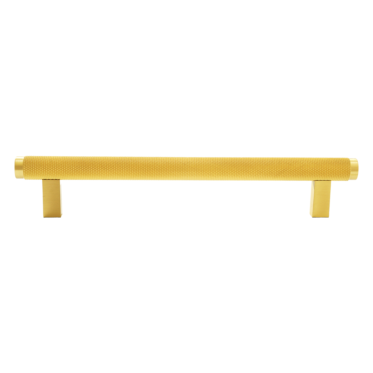 Momo Bellevue Knurled Bar Pull Solid Brass 160mm in Brushed Satin Brass - front view