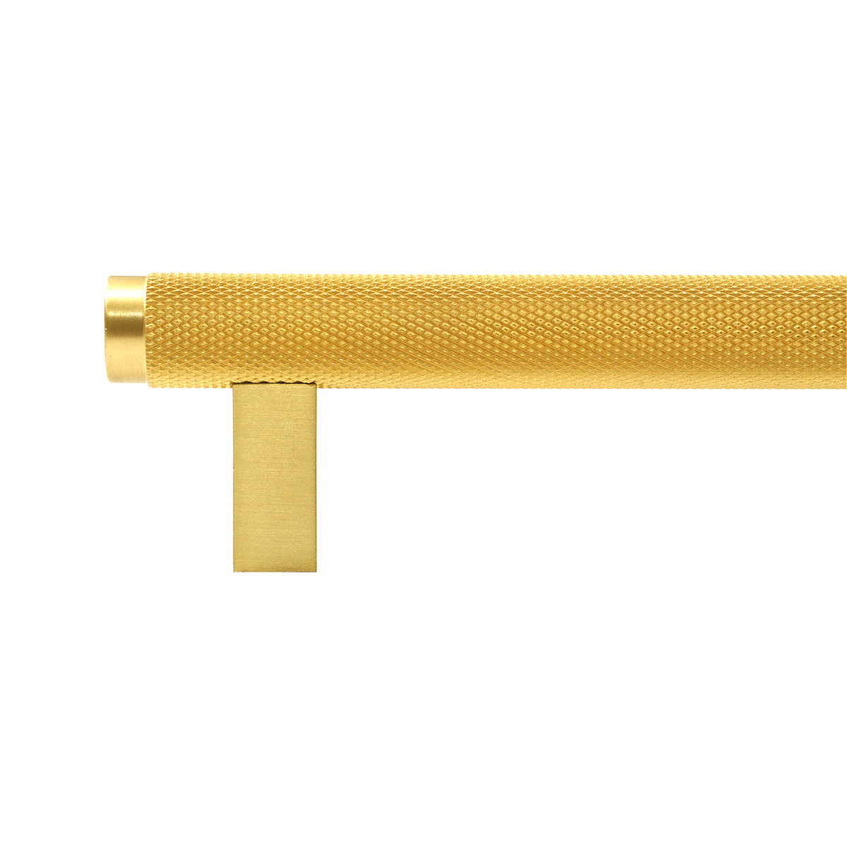 Momo Bellevue Knurled Bar Pull Solid Brass 160mm in Brushed Satin Brass - angled product view