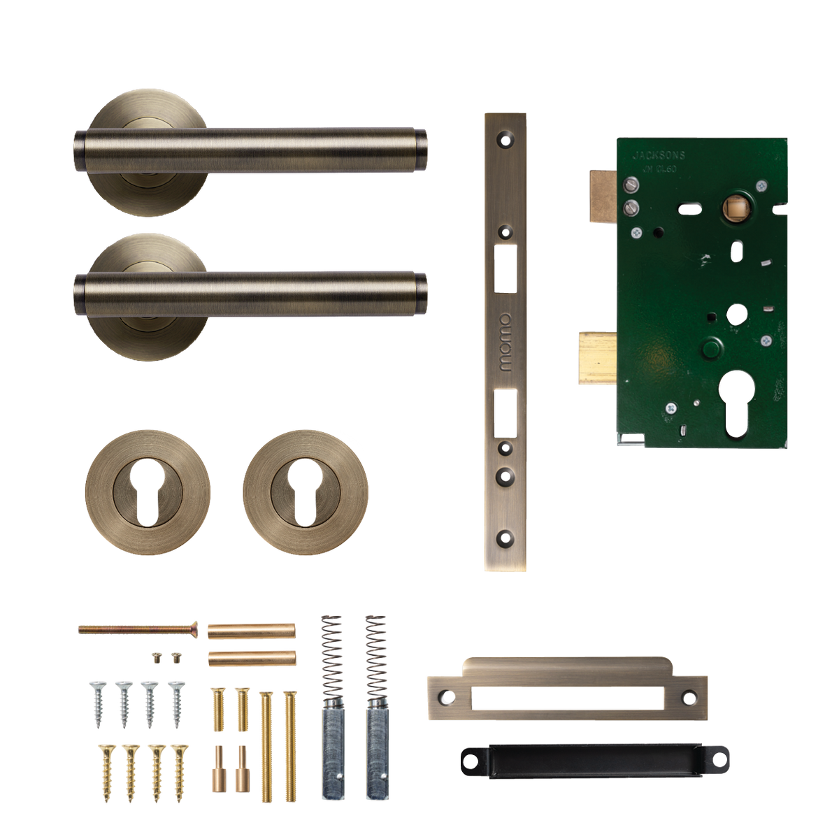 Momo Bellevue Solid Brass Plain Lever Entrance Set In