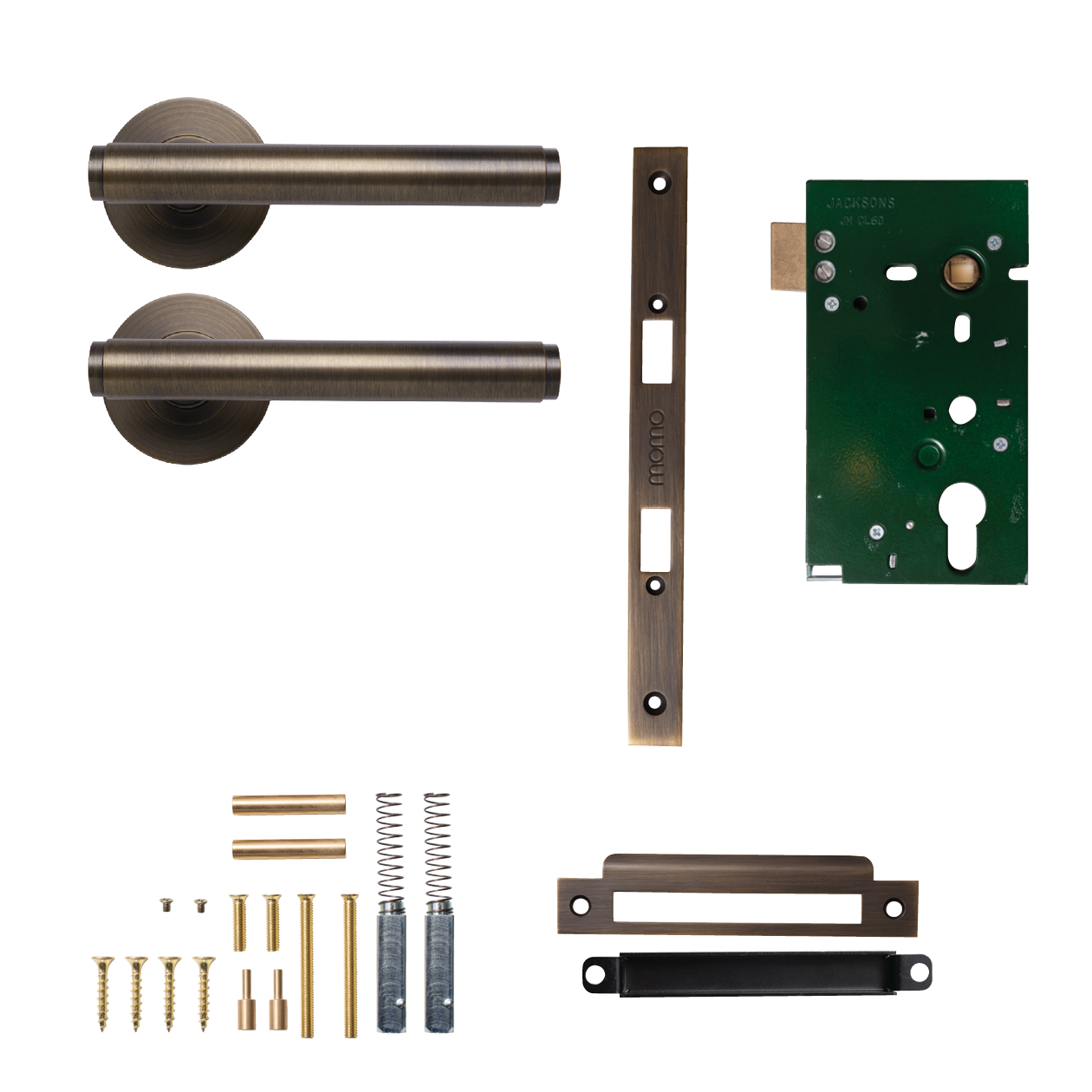 Momo Bellevue Solid Brass Plain Mortice Lock Passage Lever Set In