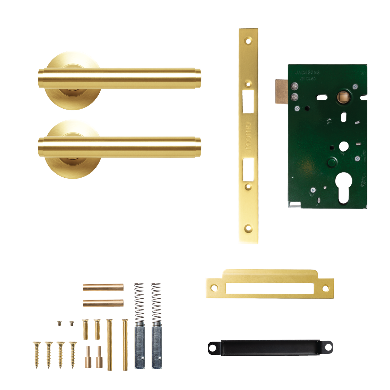 Momo Bellevue Solid Brass Plain Mortice Lock Passage Lever Set In