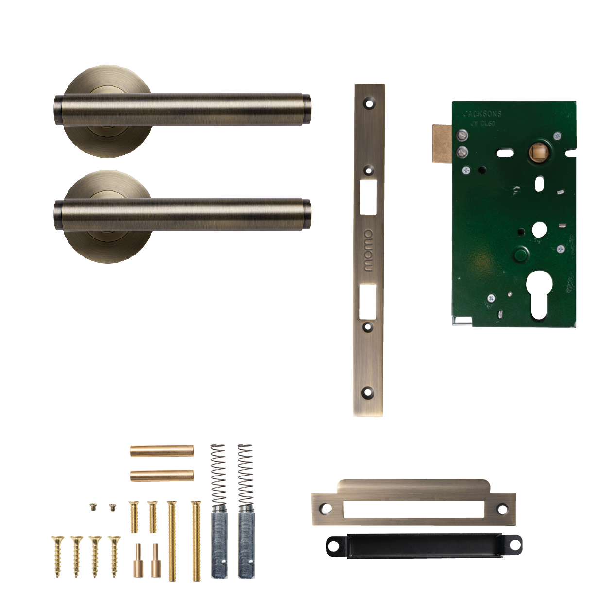 Momo Bellevue Solid Brass Plain Mortice Lock Passage Lever Set In