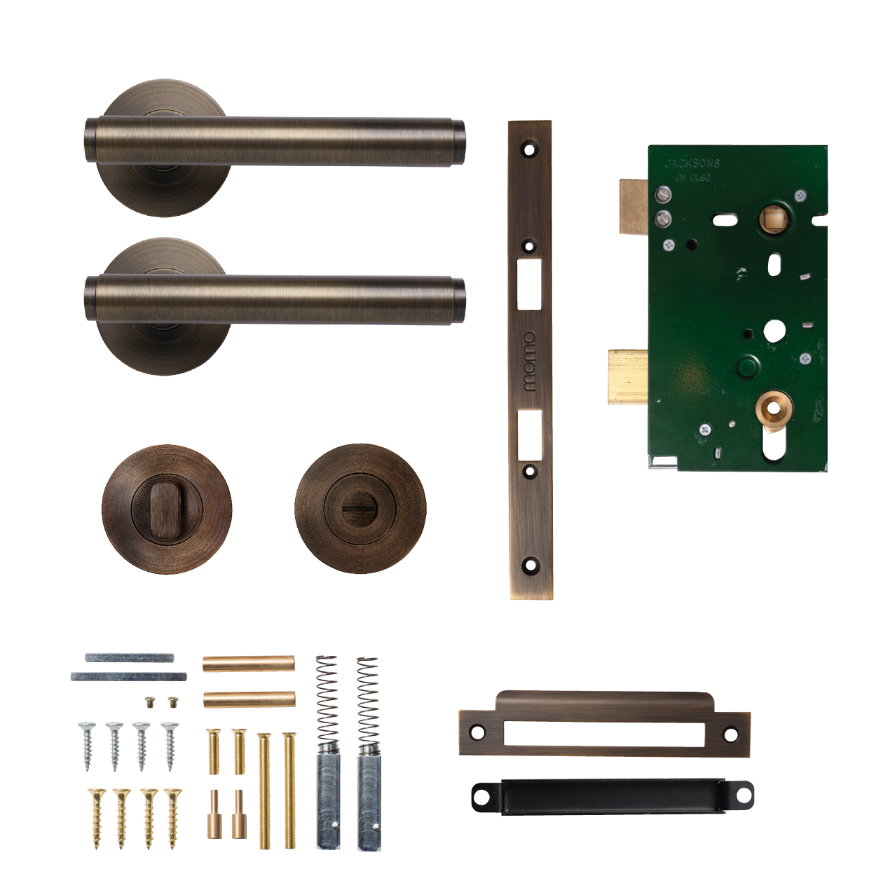 Momo Bellevue Solid Brass Plain Mortice Lock Privacy Lever Set In