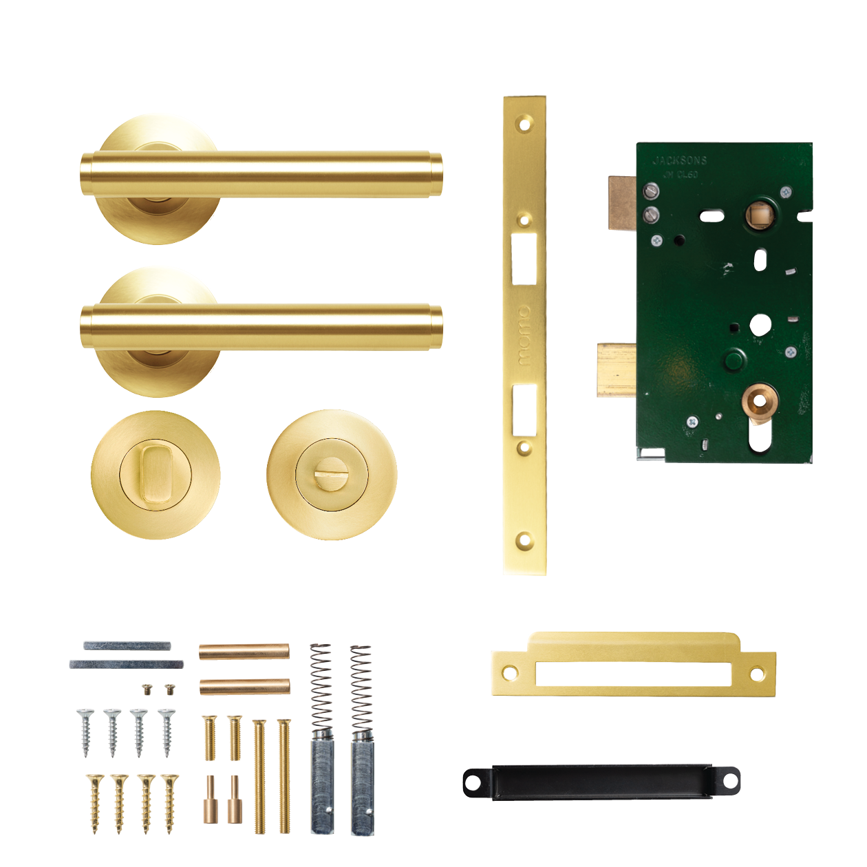 Momo Bellevue Solid Brass Plain Mortice Lock Privacy Lever Set In