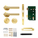 Momo Bellevue Solid Brass Plain Mortice Lock Privacy Lever Set In