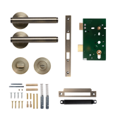 Momo Bellevue Solid Brass Mortice Lock Plain Privacy Lever Set In