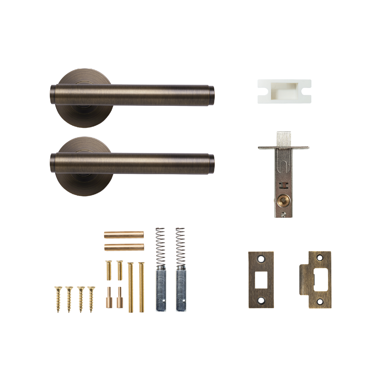 Momo Bellevue Solid Brass Plain Tubular Latch Passage Lever Set In