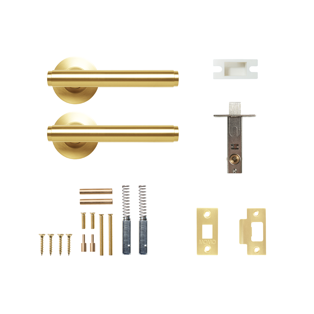 Momo Bellevue Solid Brass Plain Tubular Latch Passage Lever Set In