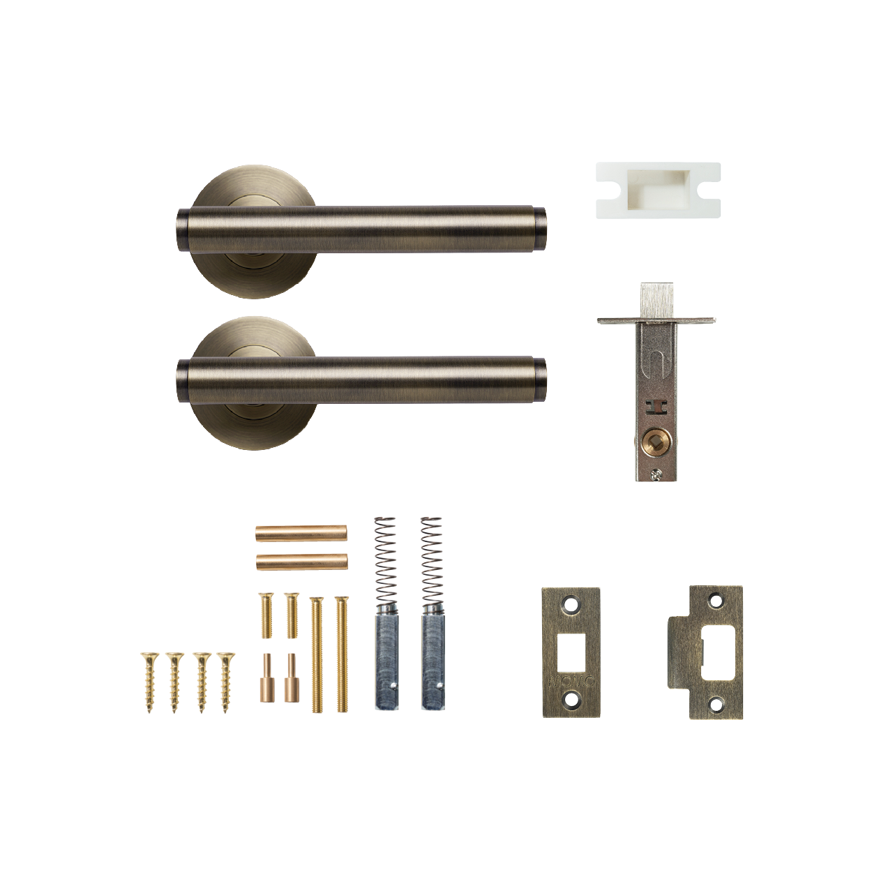 Momo Bellevue Solid Brass Plain Tubular Latch Passage Lever Set In