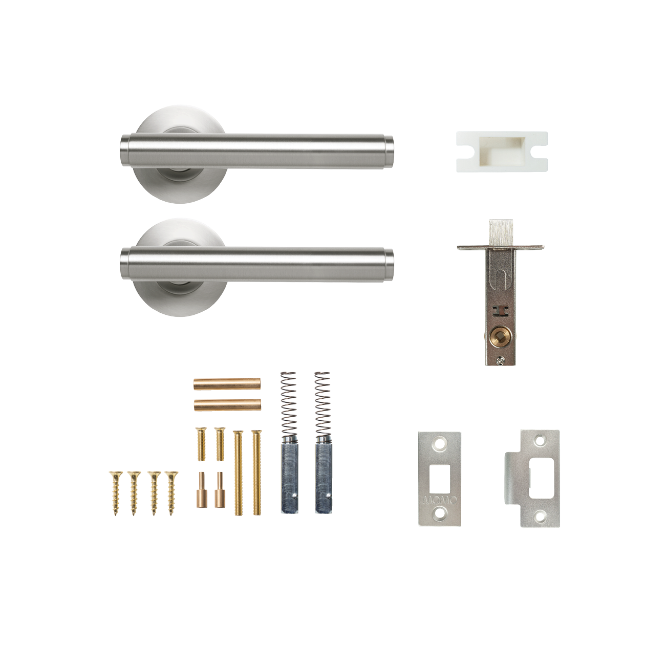 Momo Bellevue Solid Brass Plain Tubular Latch Passage Lever Set In